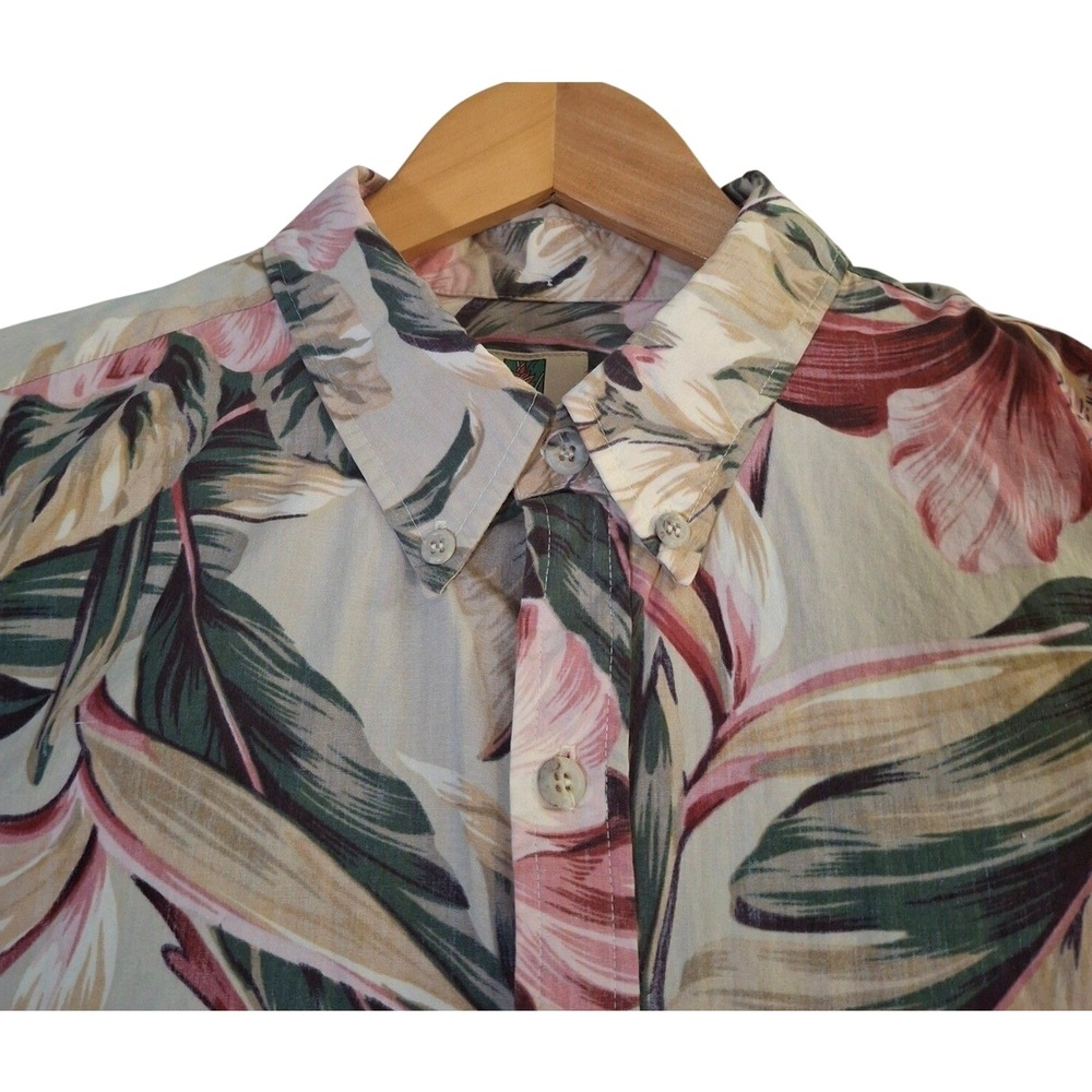 Vintage Tori Richard Hawaiian Shirt Men's XL Pink Hibiscus Tropical Floral Y2K